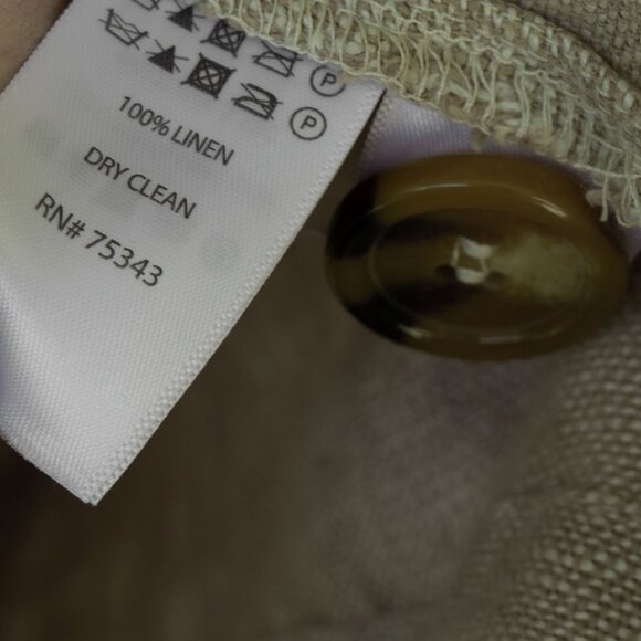 Rachel Zoe Linen Blazer Beige Core Minimal Relaxed Fit Long Lightweight Jacket - Picture 5 of 14